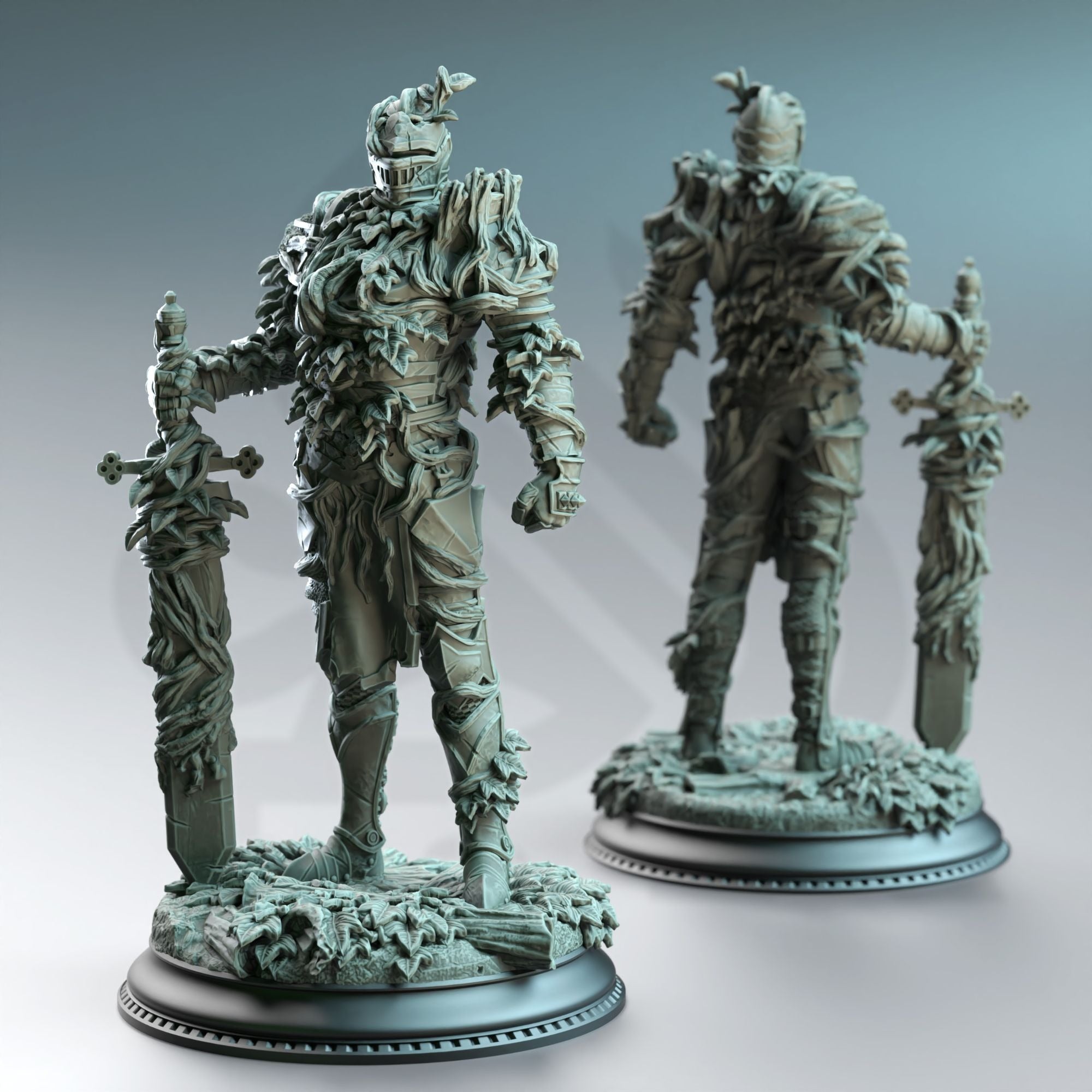 Forgotten Knights, Vine Possessed Armour - 3d Printed Miniature Sculpted by DM Stash