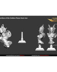 Guardian of the Golden Flame Bust - Gilded Wrath - 3d Printed Miniature Sculpted by White Werewolf Tavern