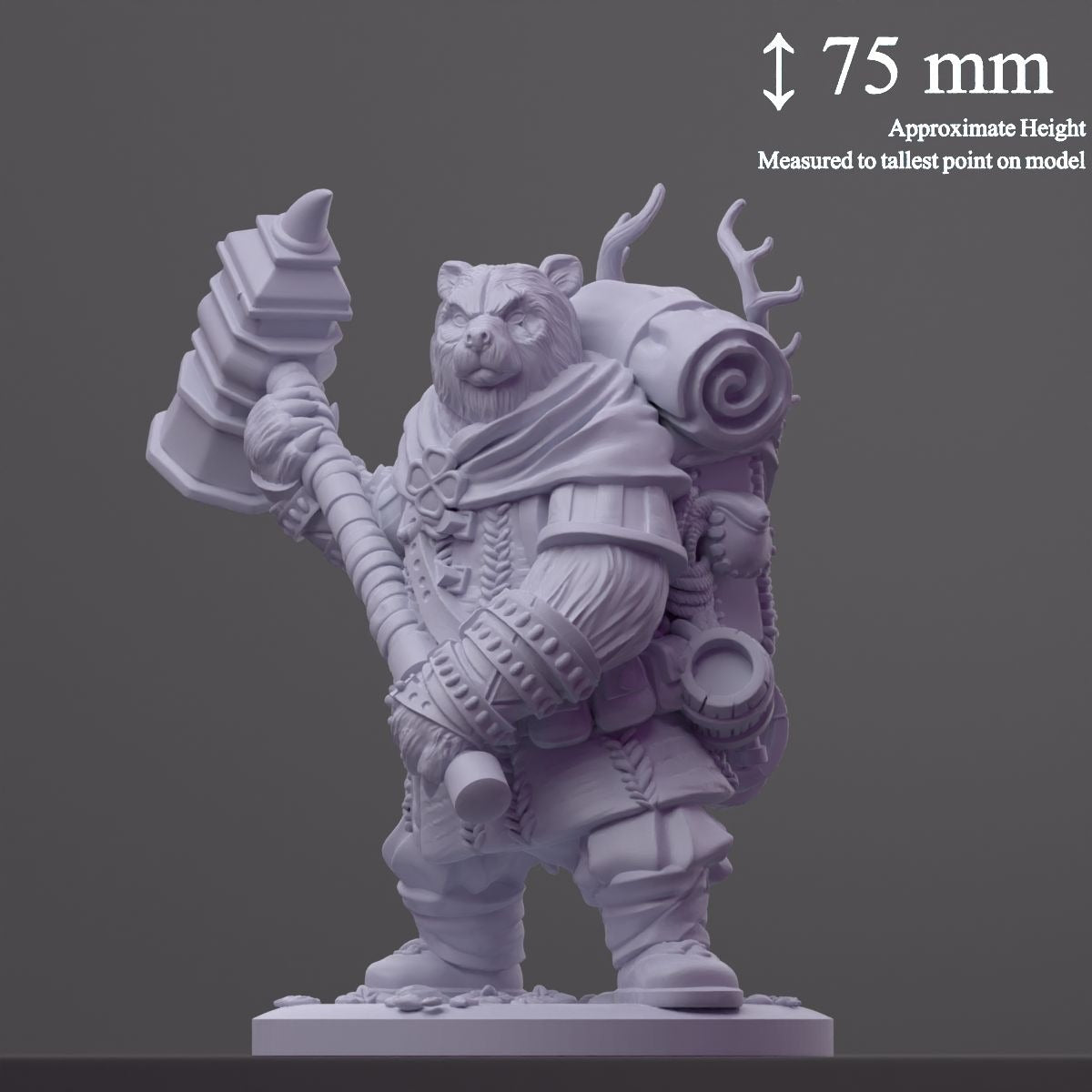 Bruin Brigands- Brambleheart - 3d Printed Miniature sculpted by Kraken Games Lab