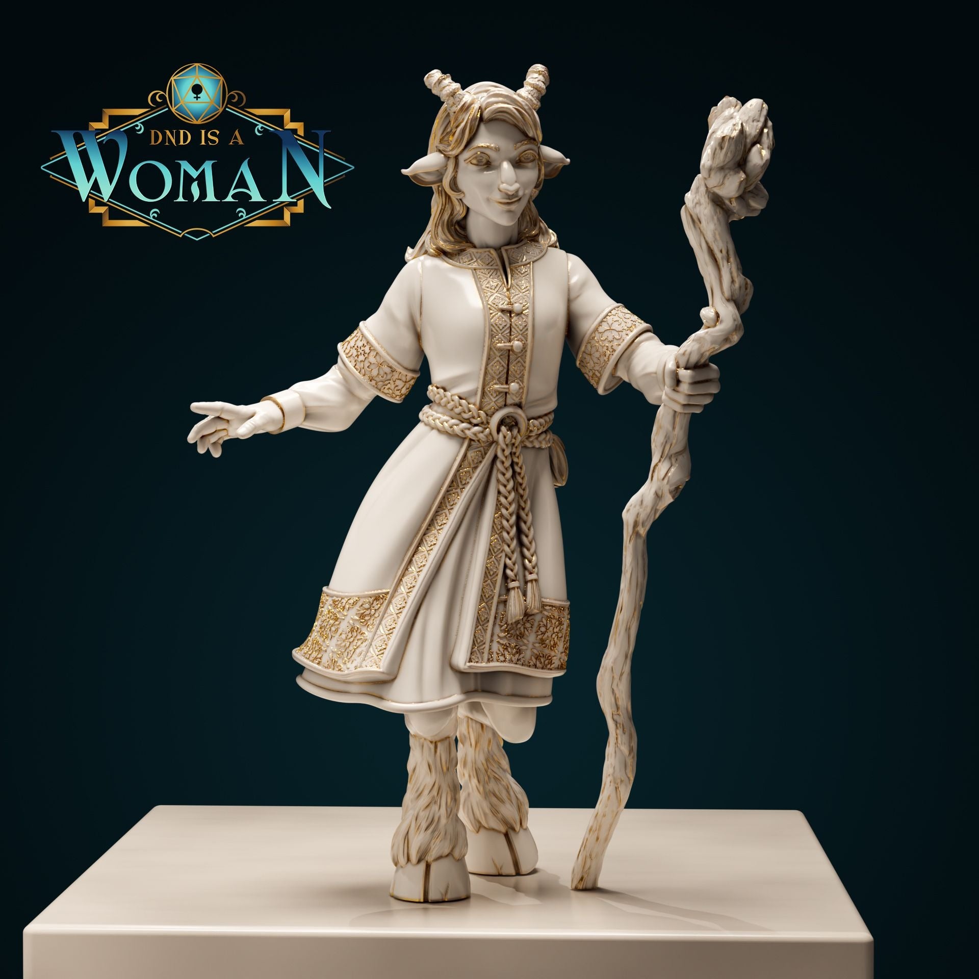 Satyr Sorcerer Chia - 3d Printed Miniature Sculpted by DND Is A Woman