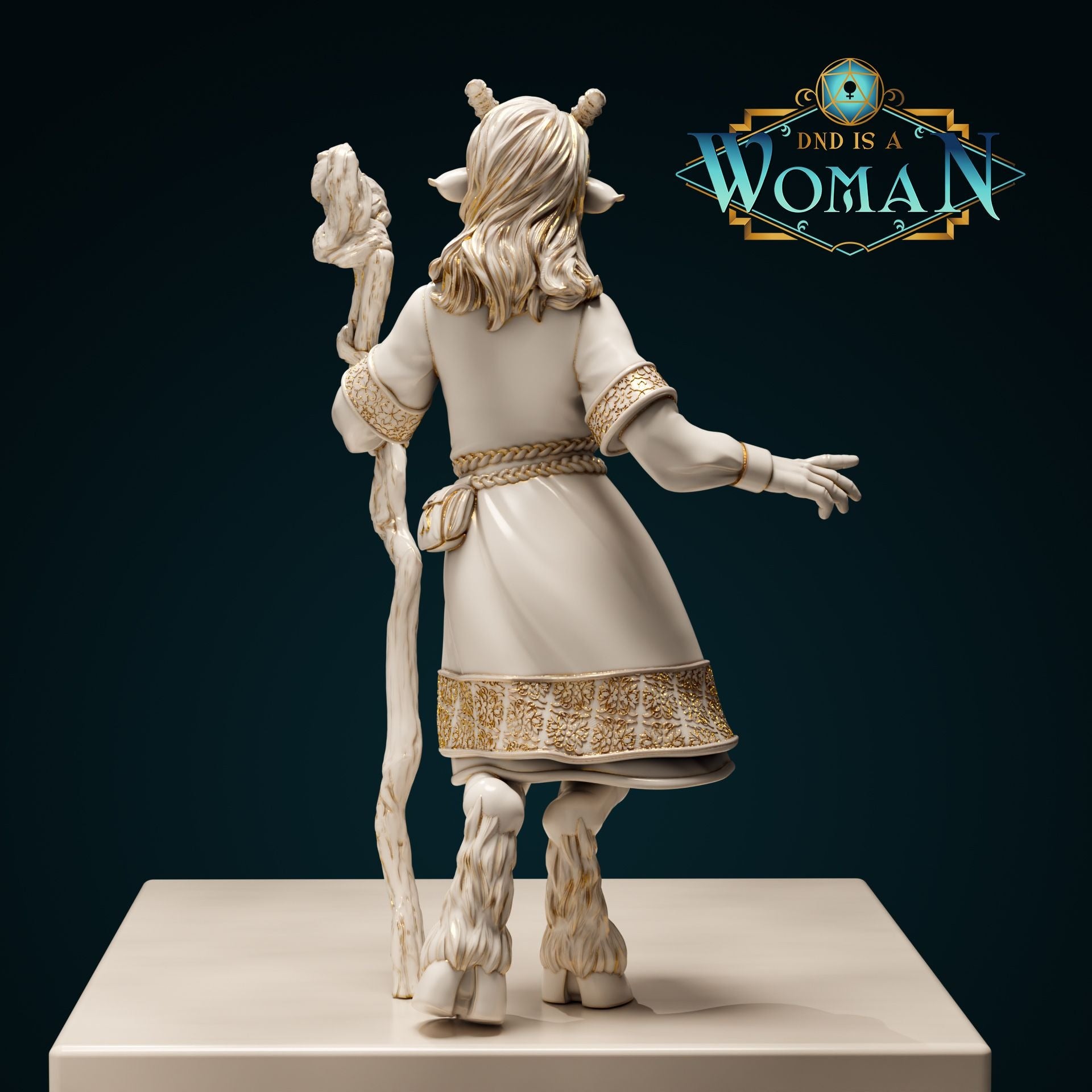 Satyr Sorcerer Chia - 3d Printed Miniature Sculpted by DND Is A Woman