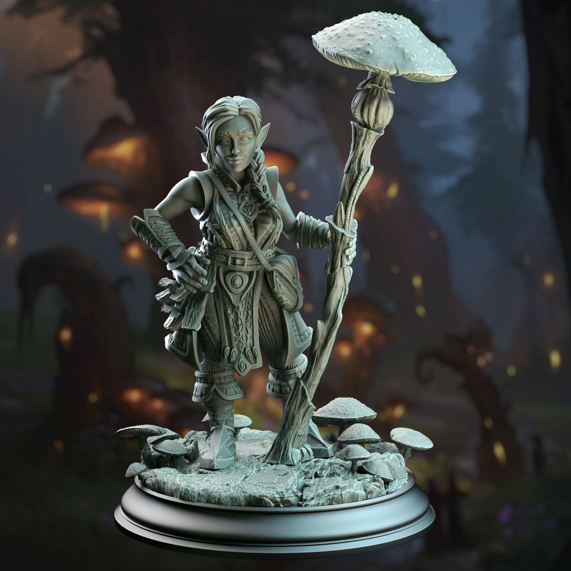 Cordelia the Homestead Hermit, Halfling Druid - 3d Printed Miniature Sculpted by DM Stash