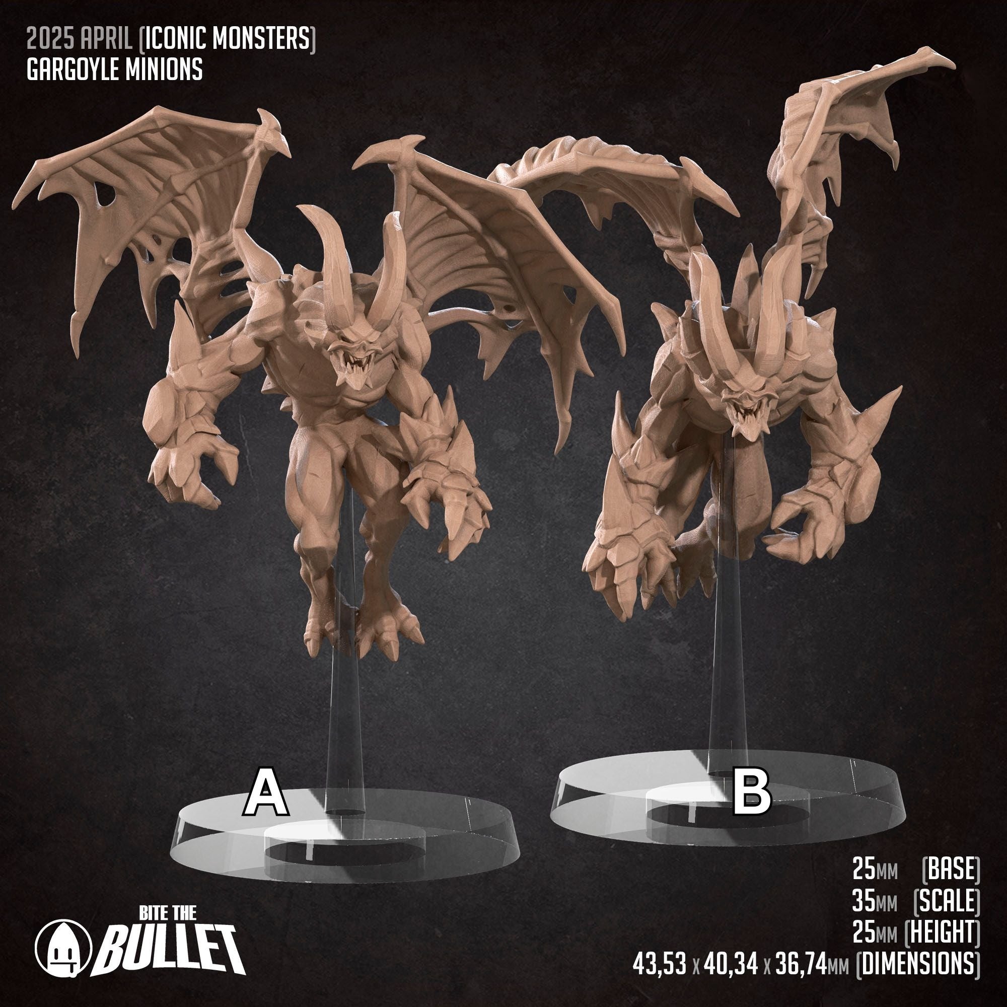 Gargoyle Minions - Iconic Monsters - 3d Printed Miniature sculpted by Bite the Bullet