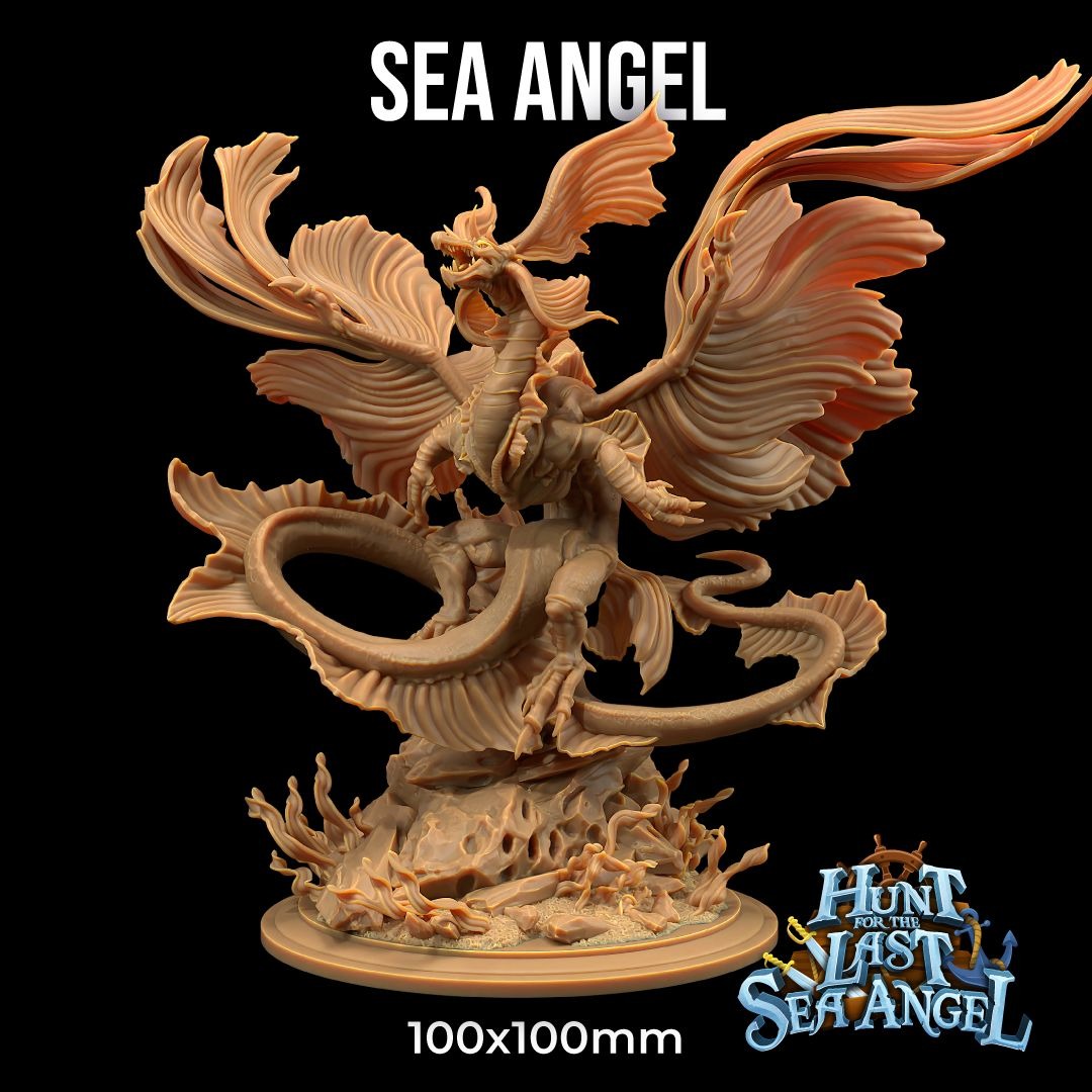 Sea Angel - Hunt for the Last Sea Angel - 3d Printed Miniature Sculpted by Dragon Trappers Lodge