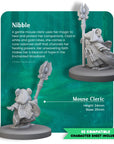 Nibble, Mouse Cleric - Brambleheart - 3d Printed Miniature by sculpted by Kraken Games Lab