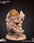 Space Dwarf Soldier - Bullet Galaxy - 3d Printed Miniature sculpted by Bite the Bullet