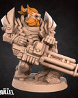 Space Dwarf Soldier - Bullet Galaxy - 3d Printed Miniature sculpted by Bite the Bullet