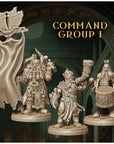 Dwarf Command Groups - Army of Chaos Dwarfs- 3d Printed Miniature Sculpted by Monolith Arts