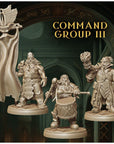 Dwarf Command Groups - Army of Chaos Dwarfs- 3d Printed Miniature Sculpted by Monolith Arts
