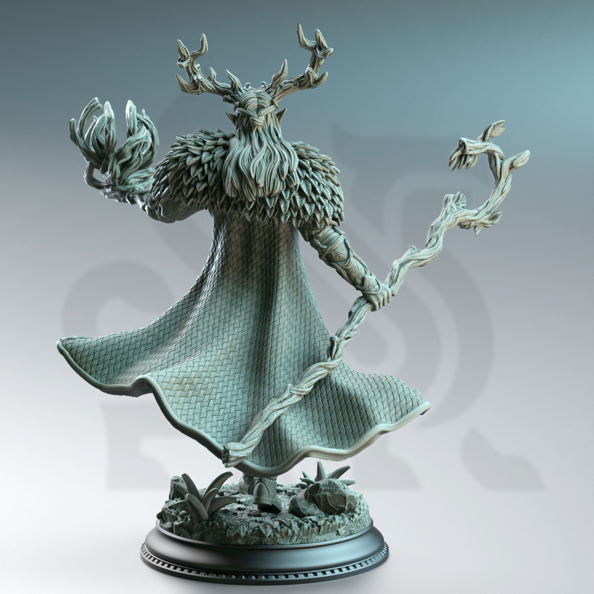 Pontifax the Emerald Eyed, Fey Court Wizard - 3d Printed Miniature Sculpted by DM Stash