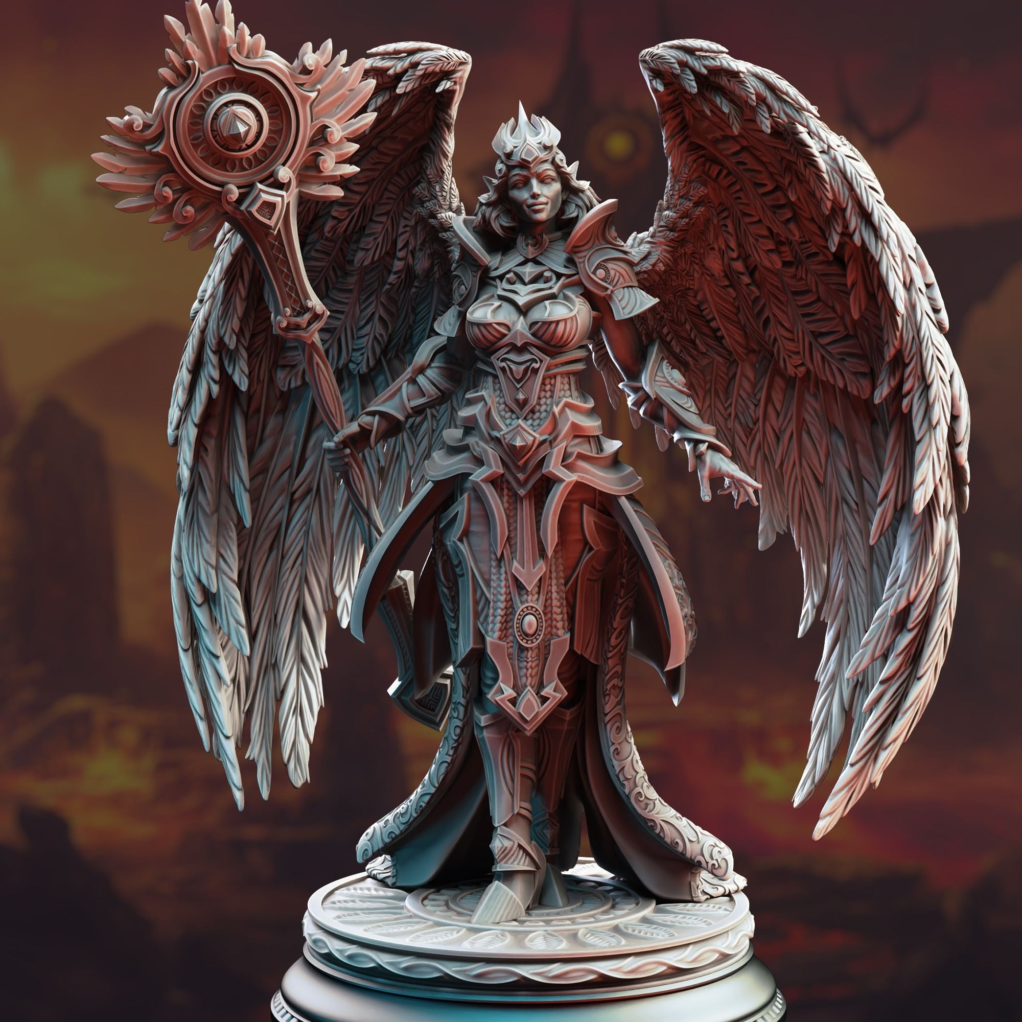 Aasimar Angelic Cleric, Elysia - 3d Printed Miniature Sculpted by DM Stash