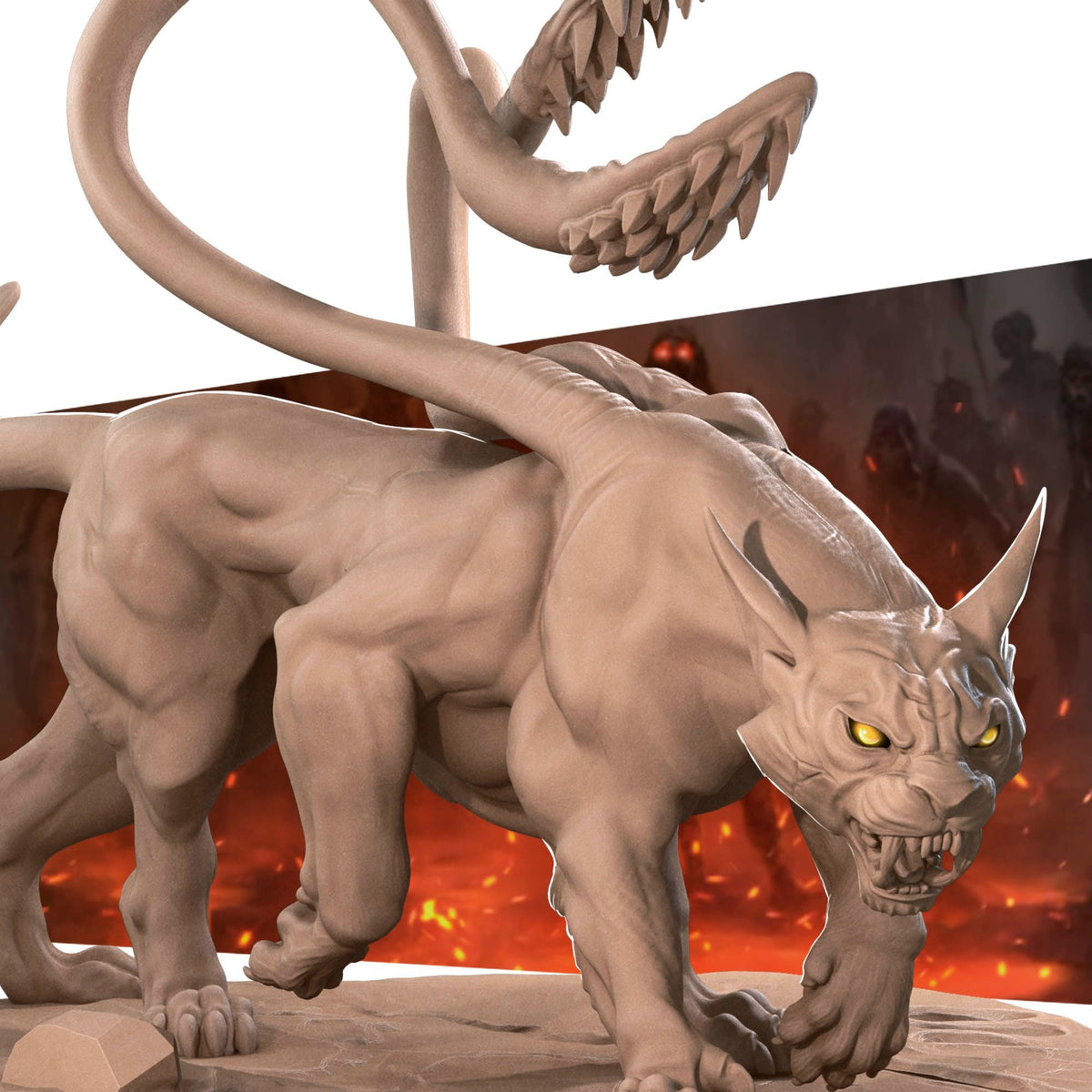 フェルビーストDX Poseable FELL BEAST Displacer Beast - Iconic Monsters - 3d Printed Miniature sculpted