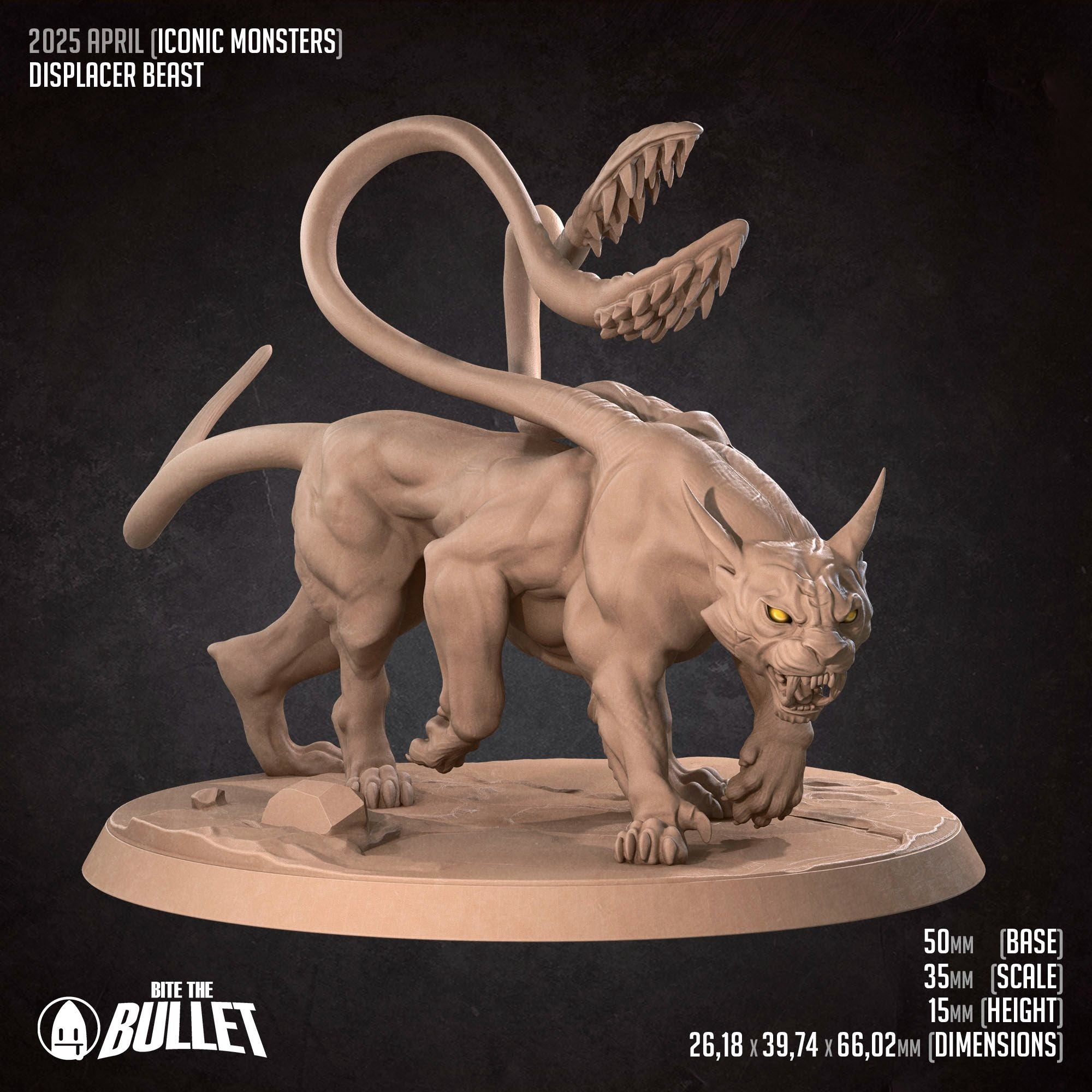 Displacer Beast - Iconic Monsters - 3d Printed Miniature sculpted by Bite the Bullet