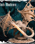 Dark Manticore - Army of Darkness: Dark Elves - 3d Printed Miniature Sculpted by Monolith Arts