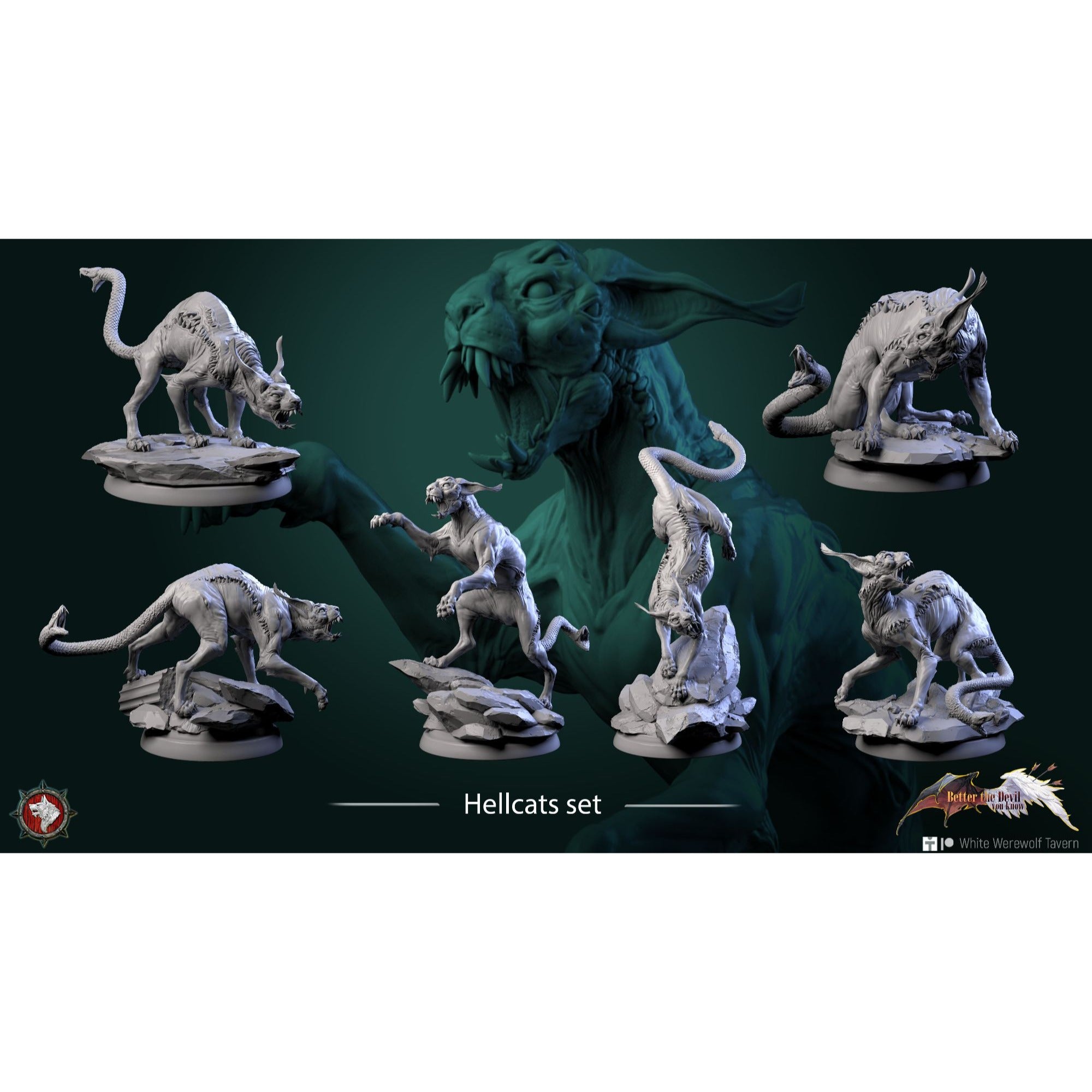 Hellcats - Better the Devil You Know - 3d Printed Miniature Sculpted by White Werewolf Tavern