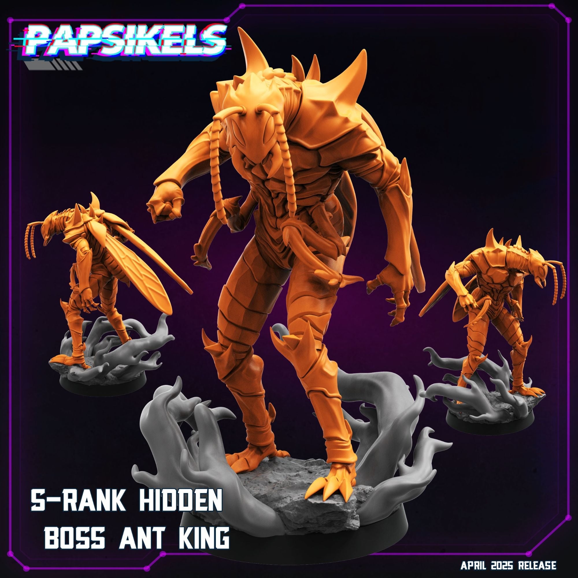 S-Rank Hidden Boss, Ant King - 3d Printed Miniature Sculpted by Papsikels Miniatures