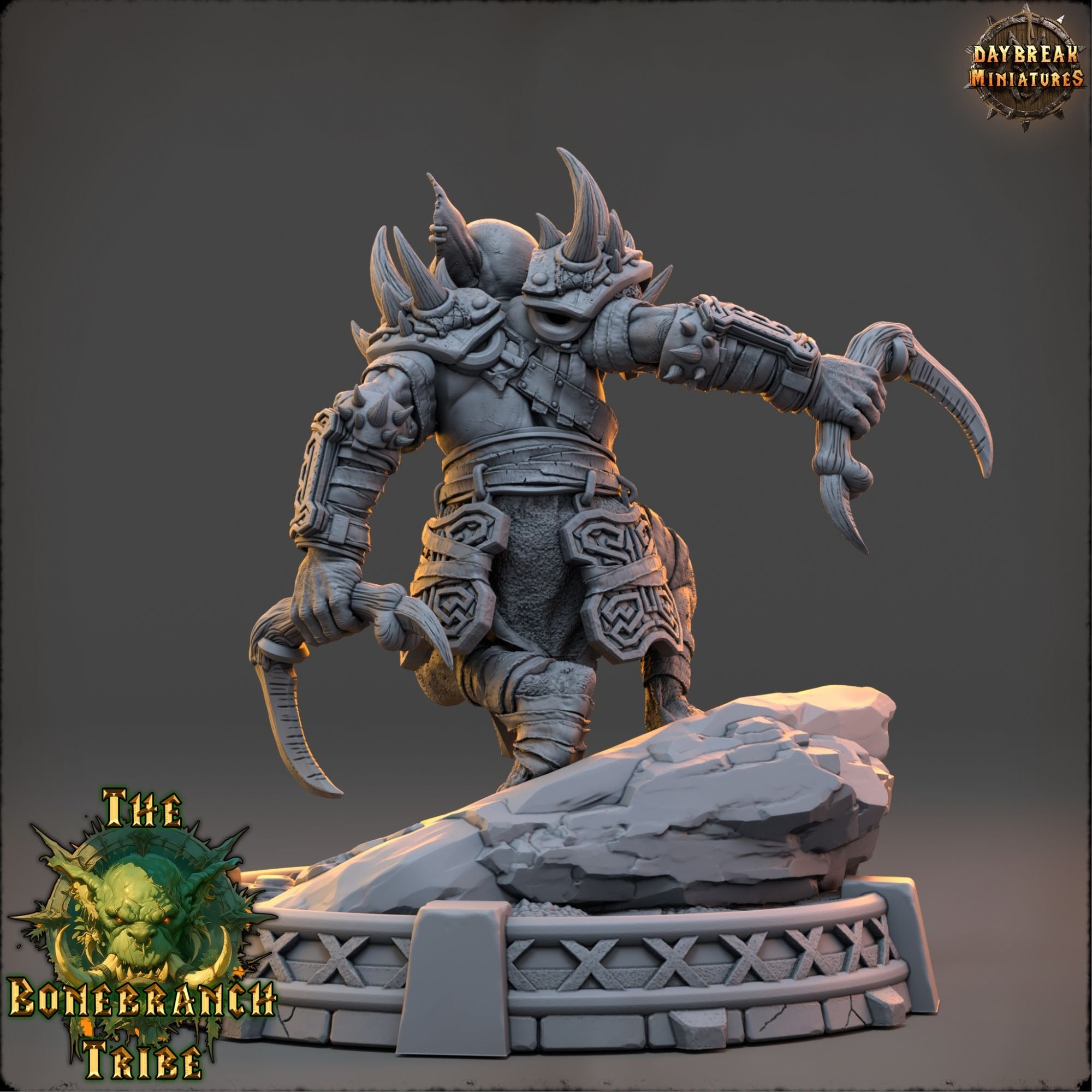 Varka Spinechewer - The Bonebranch Tribe (Goblins) - 3d Printed Miniature sculpted by Daybreak Miniatures
