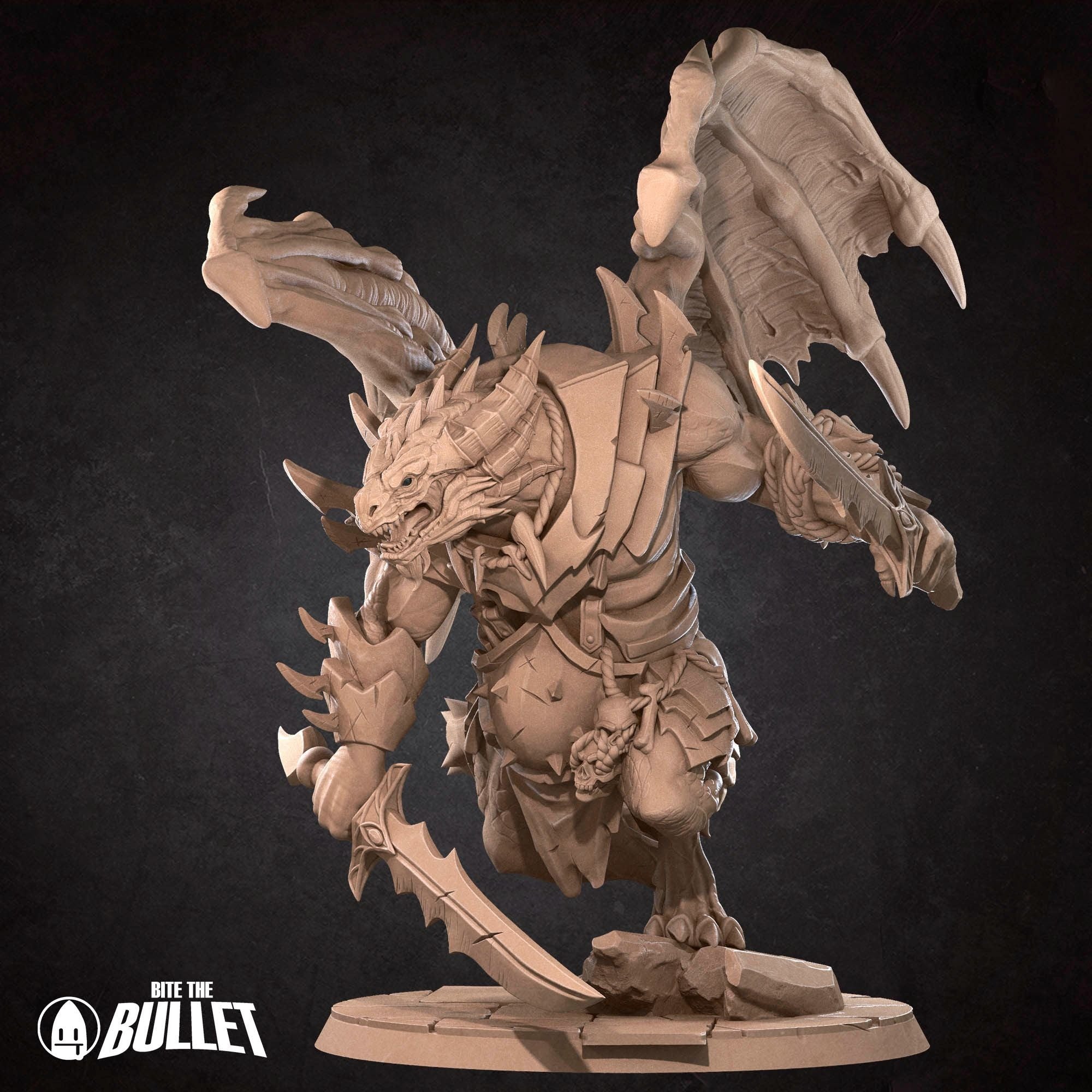 Draconian Dreadnought - Iconic Monsters - 3d Printed Miniature sculpted by Bite the Bullet