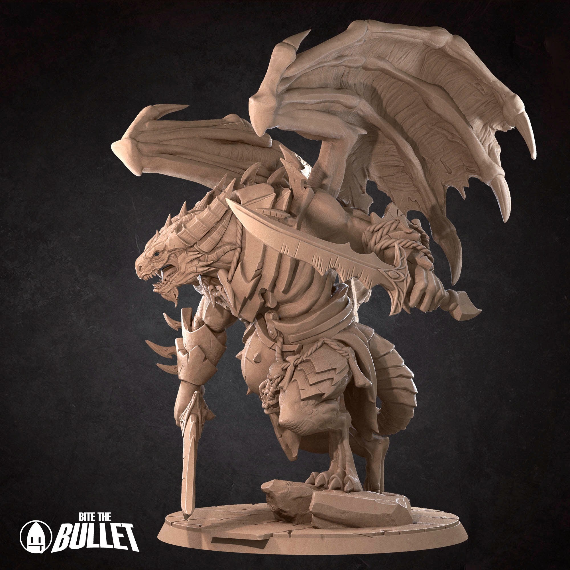 Draconian Dreadnought - Iconic Monsters - 3d Printed Miniature sculpted by Bite the Bullet