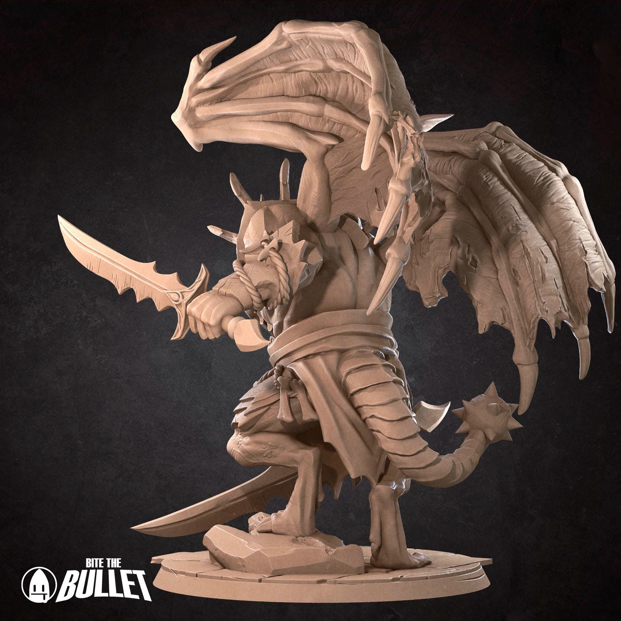 Draconian Dreadnought - Iconic Monsters - 3d Printed Miniature sculpted by Bite the Bullet