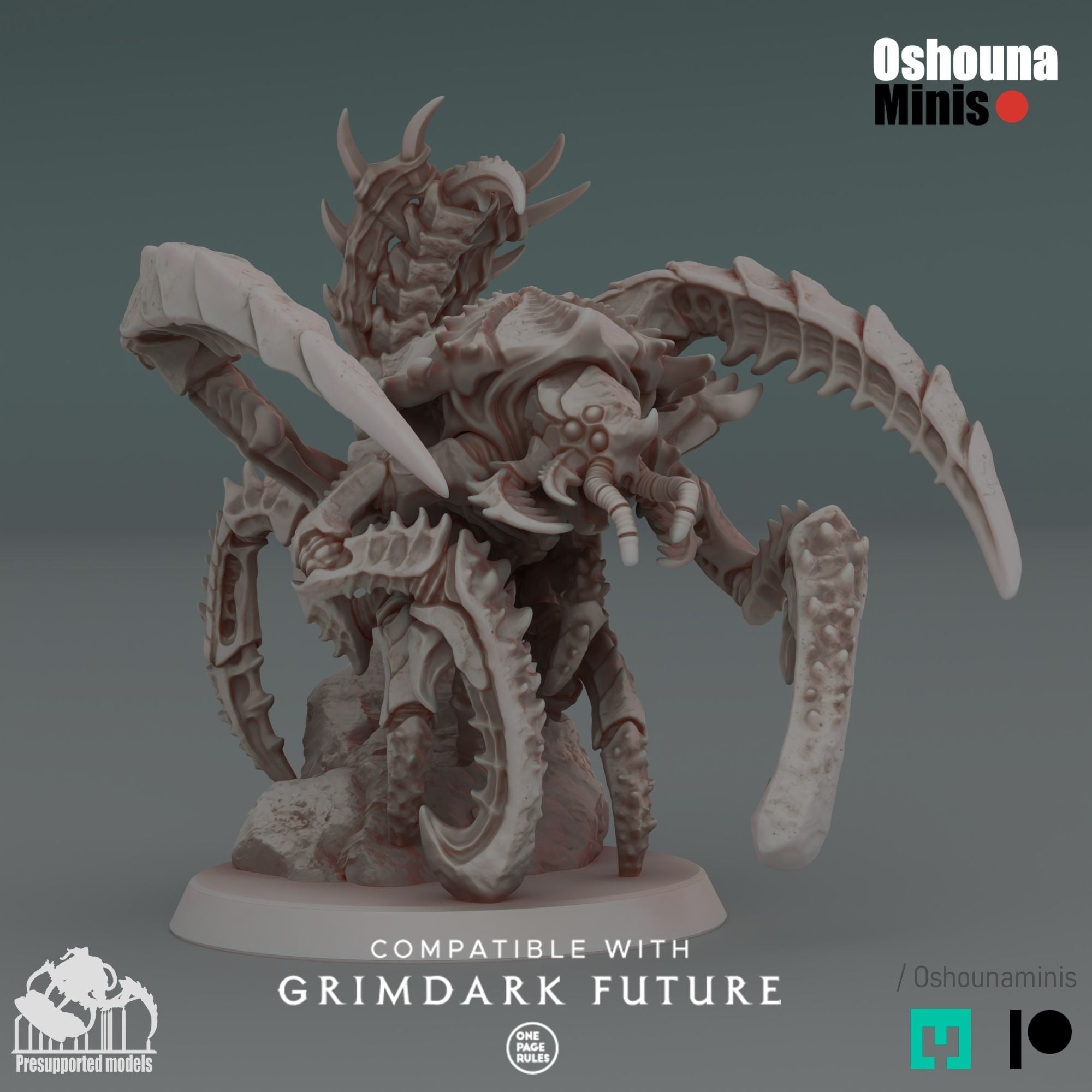 Deep Hive Lobster Alpha - 3d Printed Miniature by OshounaMinis
