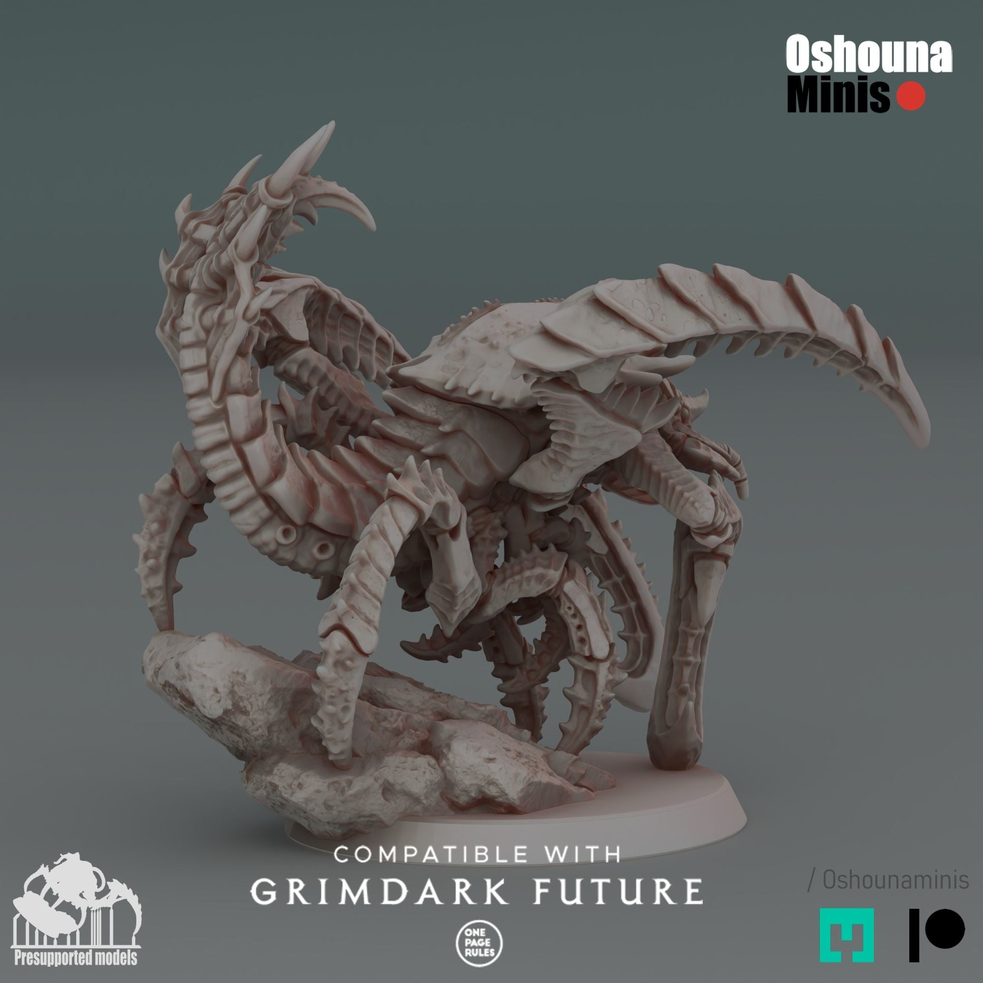 Deep Hive Lobster Alpha - 3d Printed Miniature by OshounaMinis
