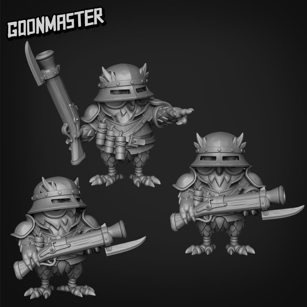 Owlfolk Riflemen - 3d Printed Miniature Sculpted by Goon Master Games