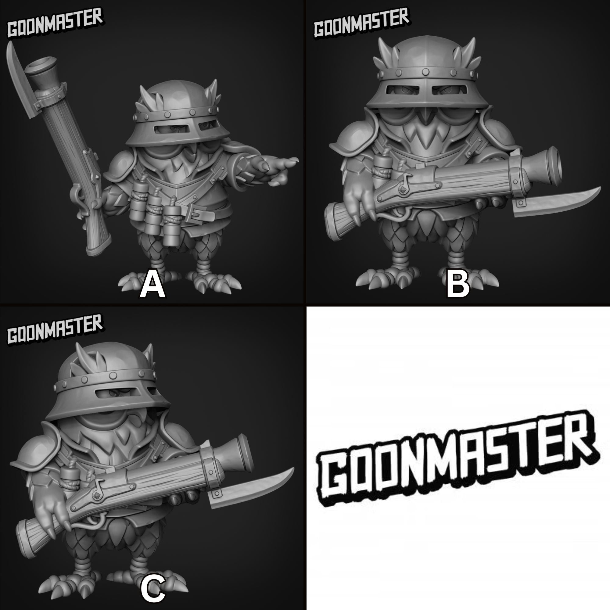 Owlfolk Riflemen - 3d Printed Miniature Sculpted by Goon Master Games