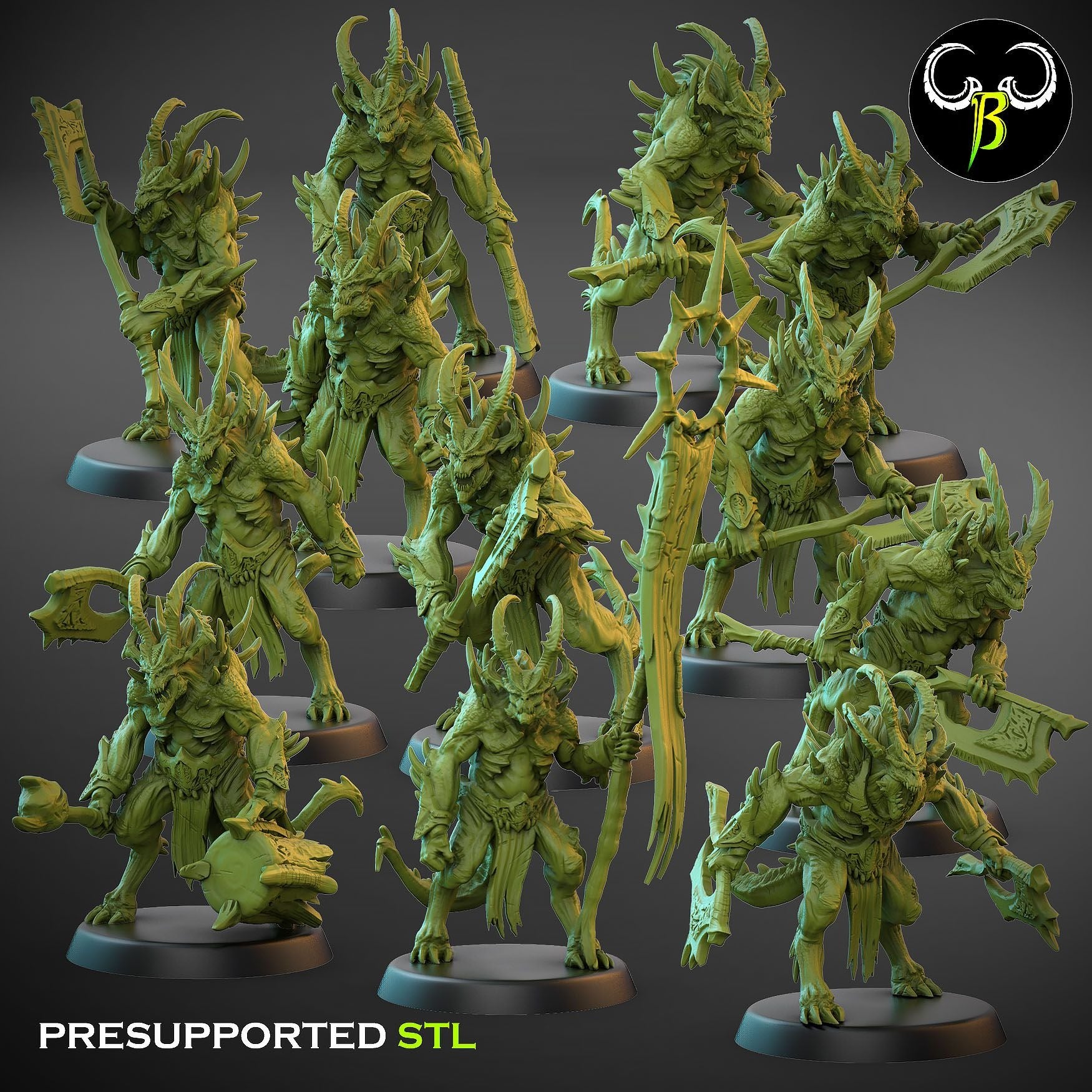 Gorebreaker Squad - Dark Legions - 3d Printed Miniature Sculpted by Clay Beast Creations