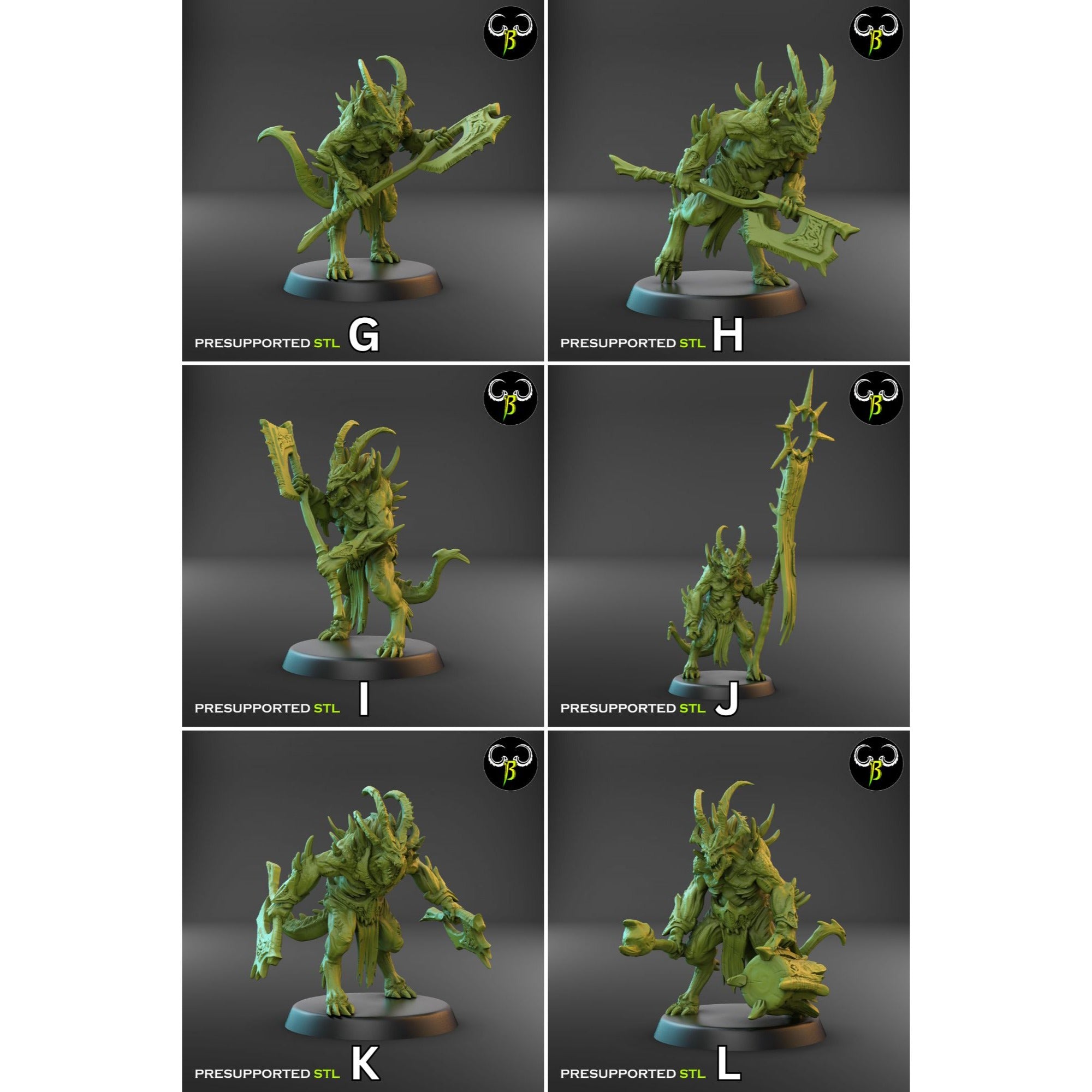 Gorebreaker Squad - Dark Legions - 3d Printed Miniature Sculpted by Clay Beast Creations