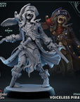 Voiceless Pirate (Undead Pirate) - Voice Under the Sea - 3d Printed Miniature Sculpted by Mammoth Factory