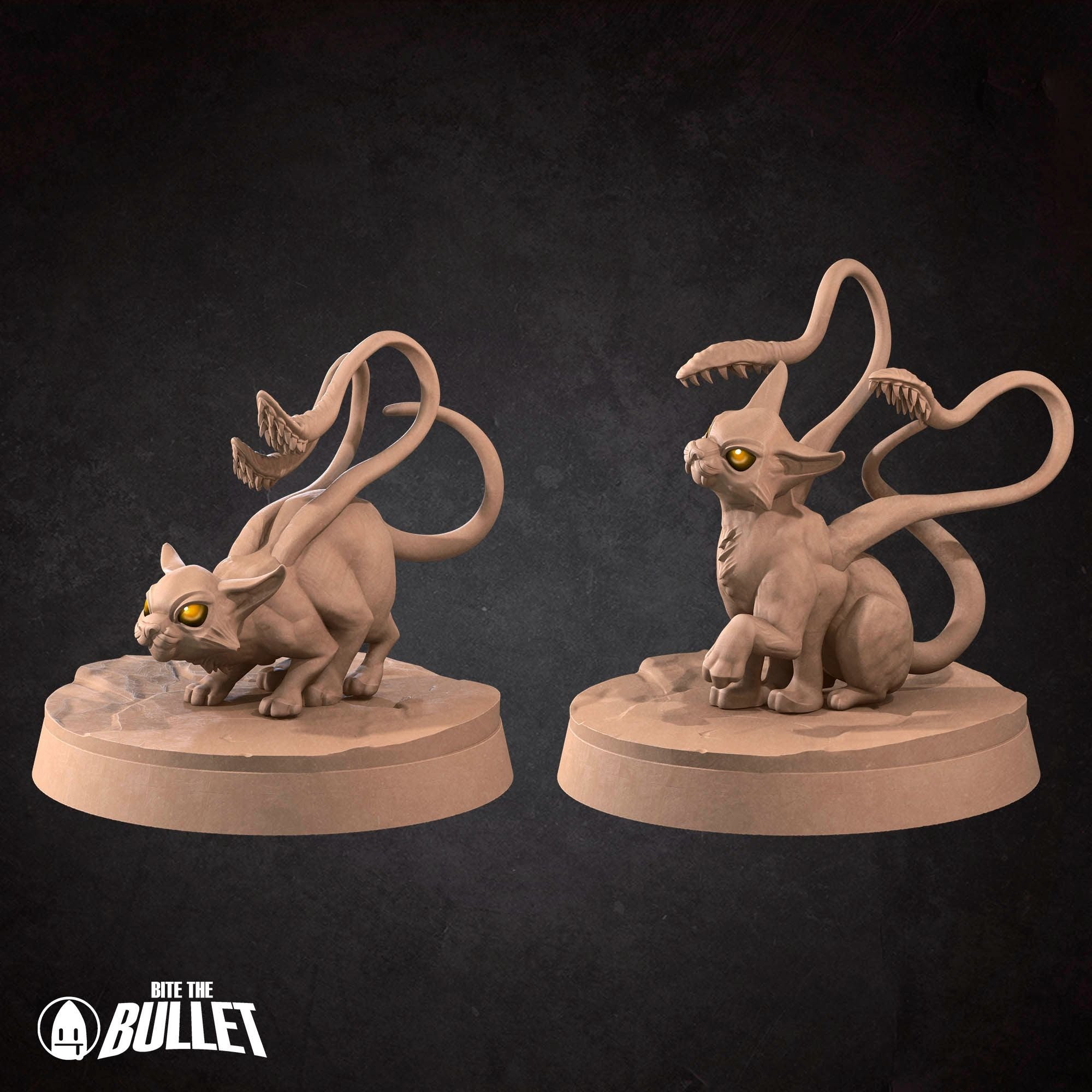 Displacer Beast Kittens - Iconic Monsters - 3d Printed Miniature sculpted by Bite the Bullet