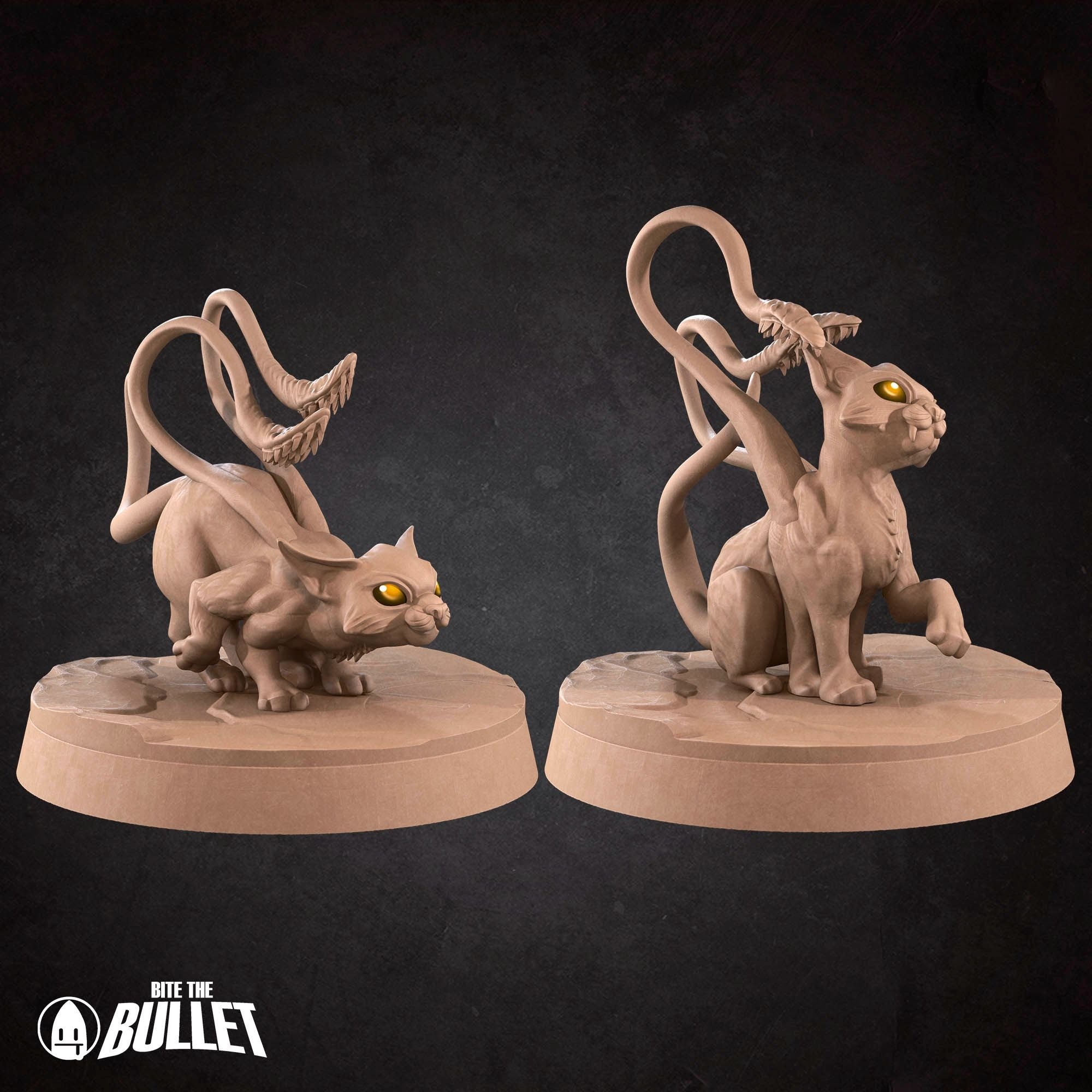 Displacer Beast Kittens - Iconic Monsters - 3d Printed Miniature sculpted by Bite the Bullet