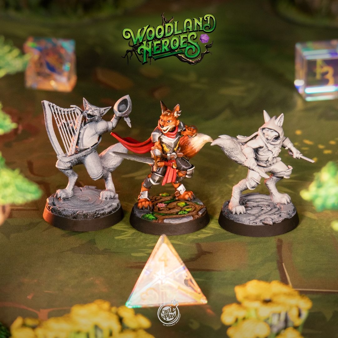 Foxfolk Defenders - Woodland Heroes - 3d Printed Miniature Sculpted by Cast N Play