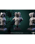Eldrim and Drelmar, the Twofold Shade BUST - Through the Crooked Mirror - 3d Printed Miniature Sculpted by White Werewolf Tavern