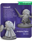 Ironquill, Hedgehog Fighter - Brambleheart - 3d Printed Miniature by sculpted by Kraken Games Lab