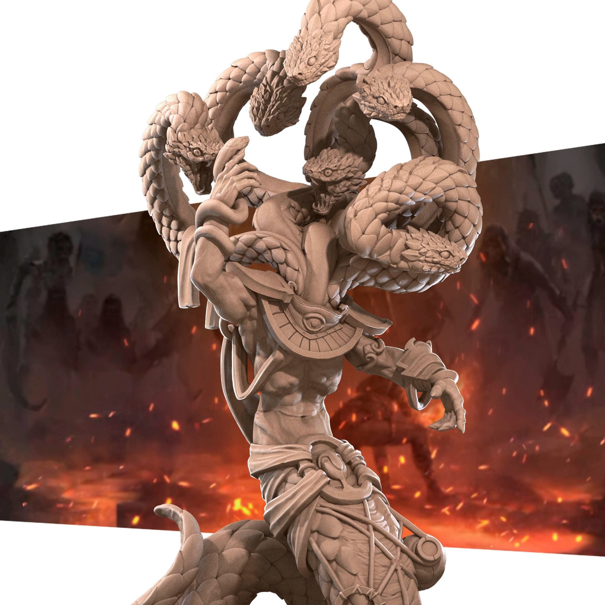 Yuan-Ti Anathema - Iconic Monsters - 3d Printed Miniature sculpted by Bite the Bullet