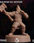 Astrar (Sky Dwarf) Artificer -  3d Printed Miniature Sculpted by Sordane Publishing