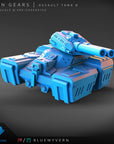 Assault Tank - Iron Gears - 3d Printed Miniature Sculpted by Blue Wyvern