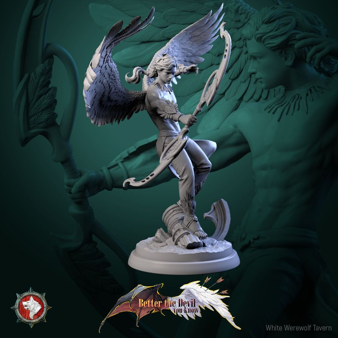Angel Archers - Better the Devil You Know - 3d Printed Miniature Sculpted by White Werewolf Tavern