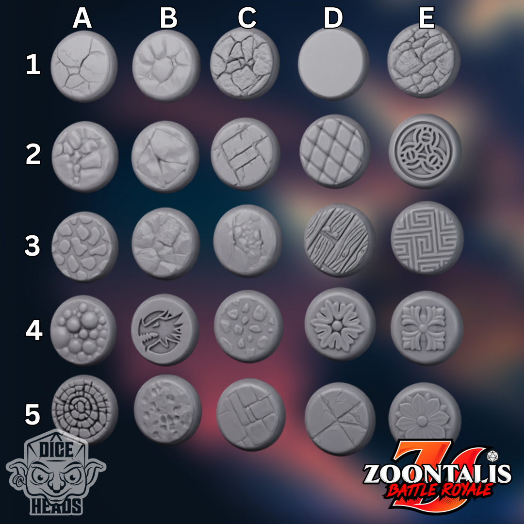 Dice Heads 25mm sculpted bases