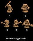 Tortun Rough Shells - Sea Lord's Tide - One Page Rules Compatible 3d Printed Miniatures Sculpted by Dragon Trappers Lodge