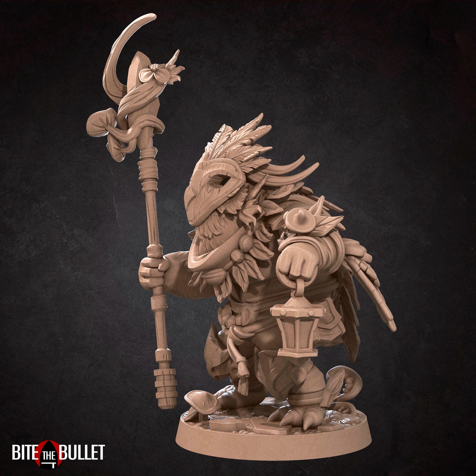 Owlfolk Druid - 3d Printed Miniature by Bite the Bullet