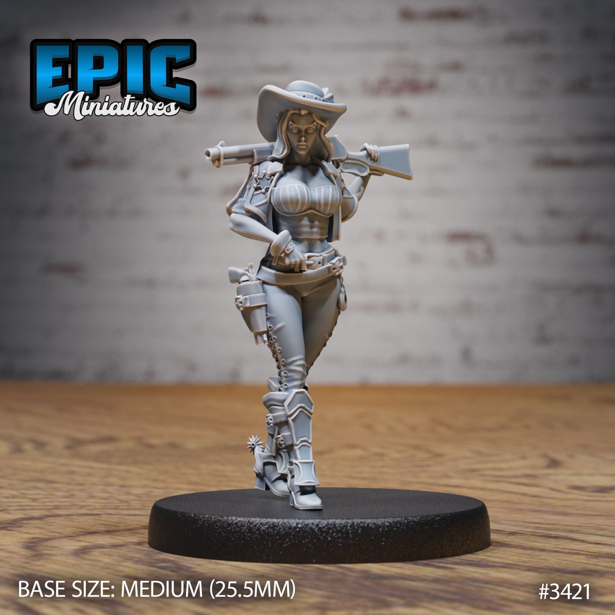 Female Gunslinger - 3d Printed Miniature