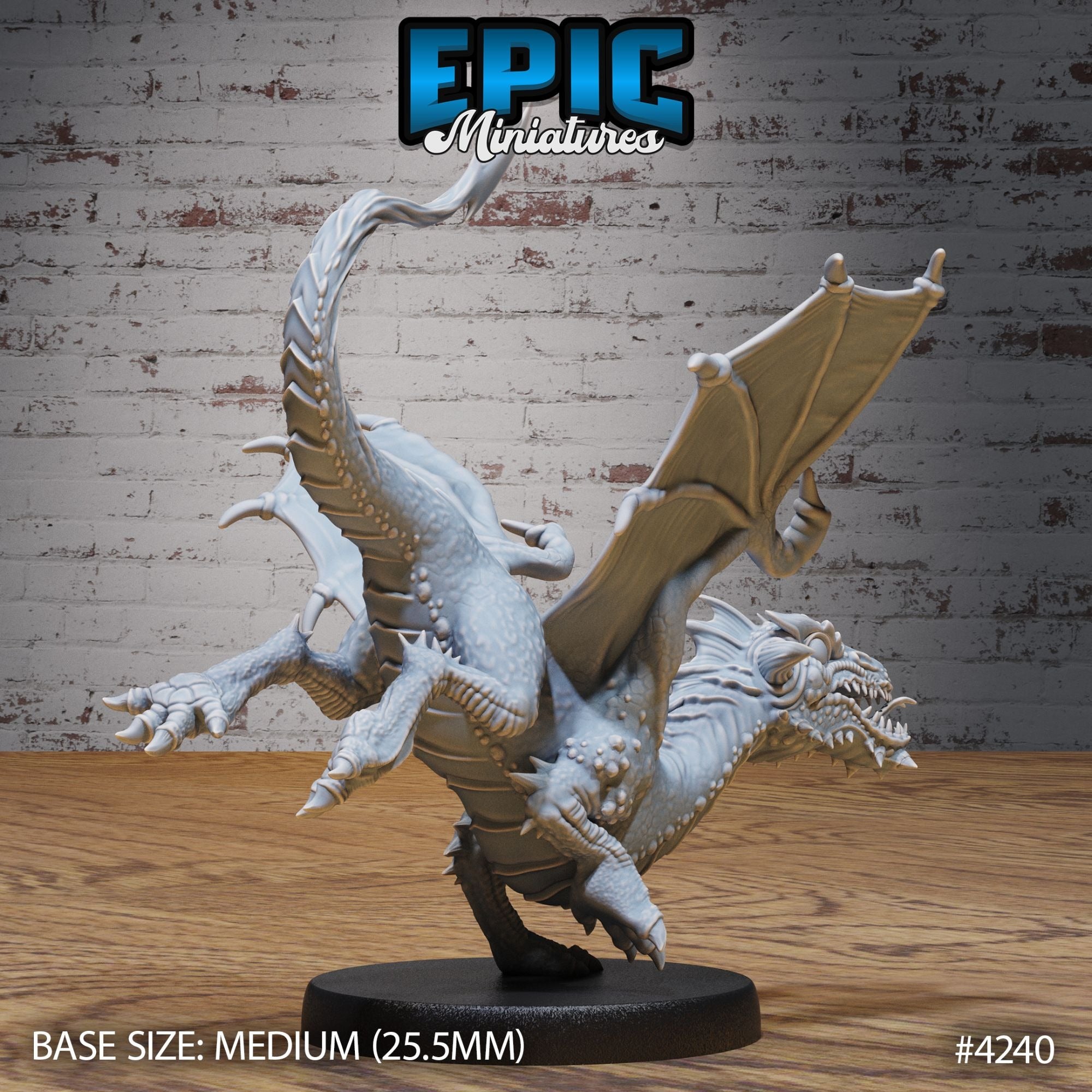 Black Dragon Wyrmling - 3d Printed by Epic Miniatures