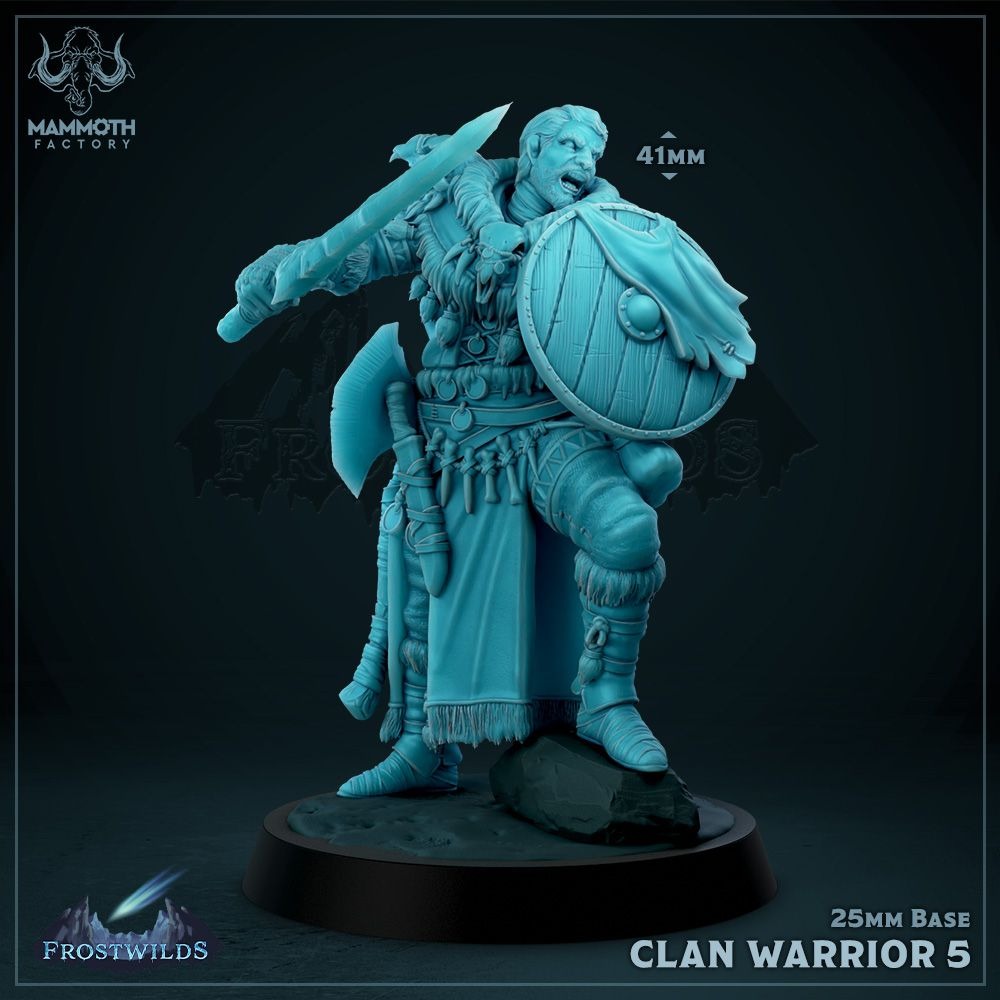 Clan Warrior - 3d Printed Miniature by Mammoth Factory