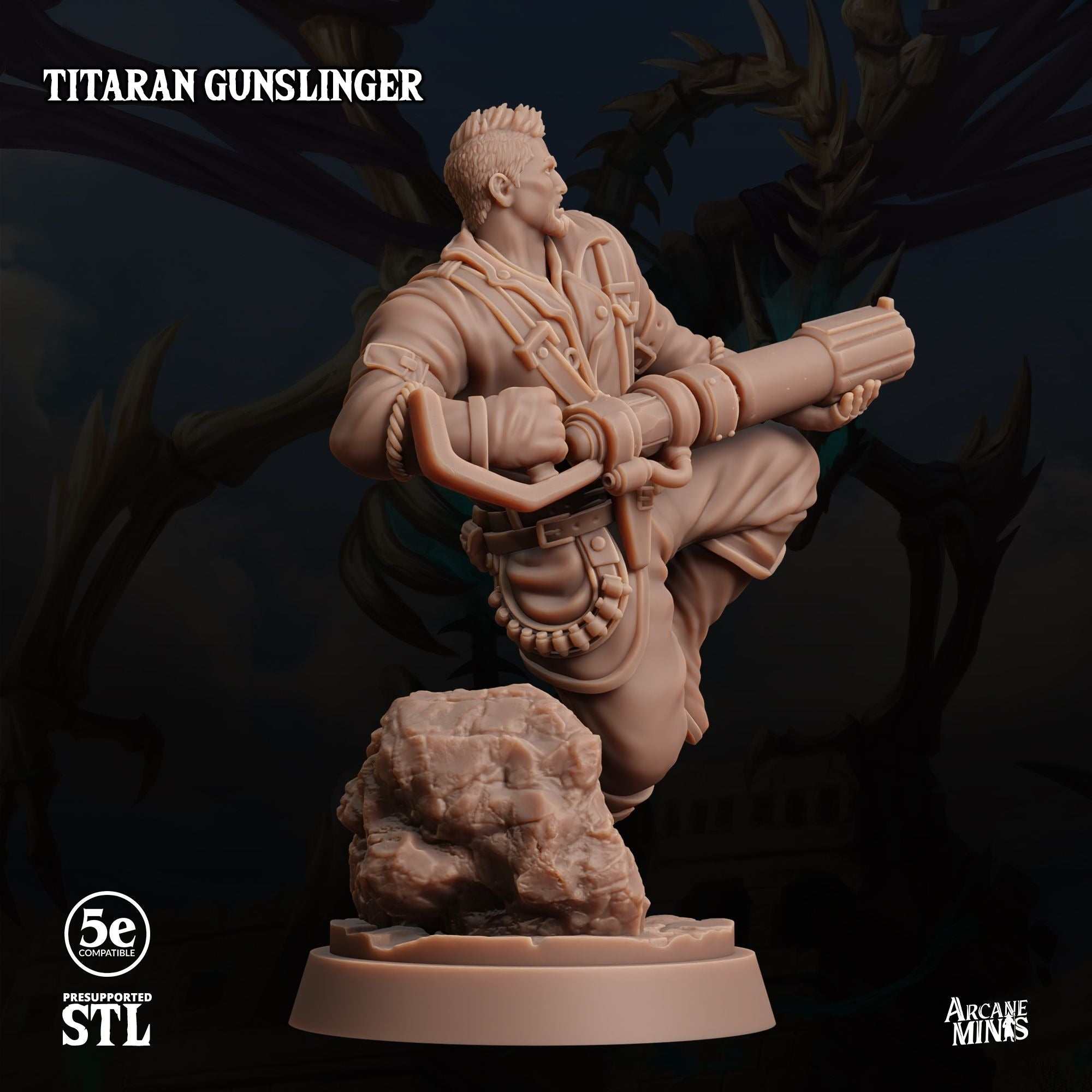 Titaran Gunslinger - Tomb of Extinction - 3d Printed Miniature by Arcane Minis