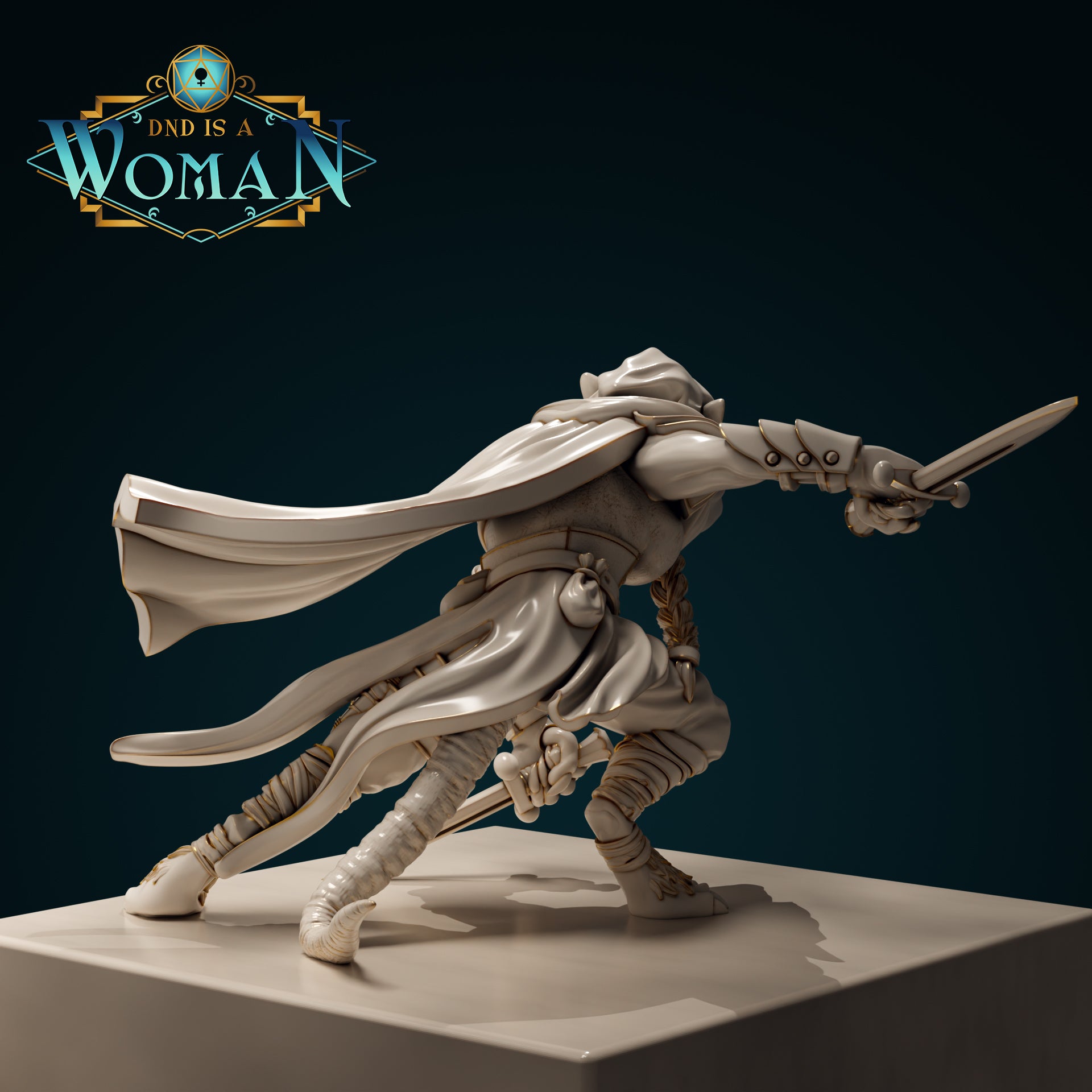 a statue of a woman with a sword