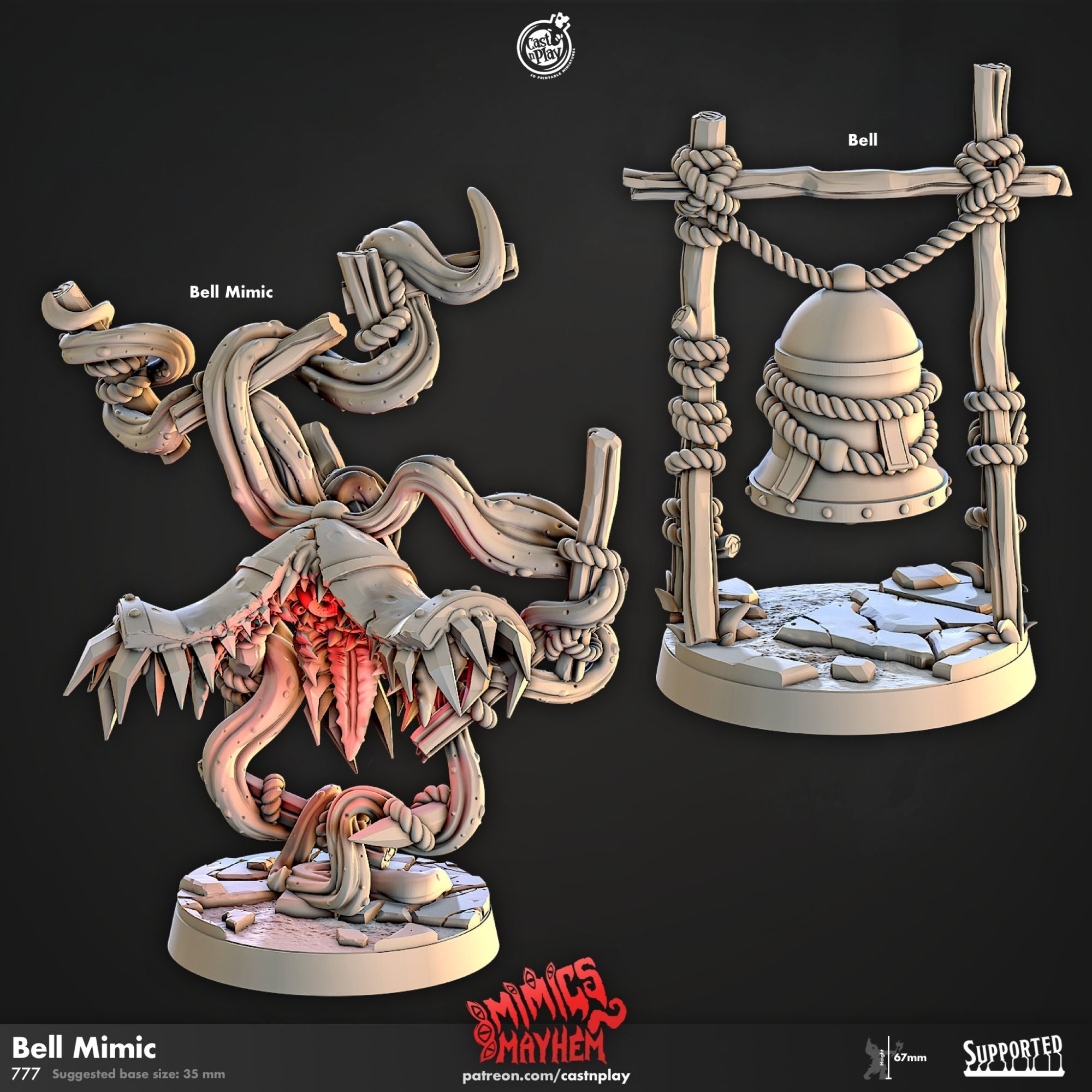 Mimic Base Bell Mimic - 3d Printed Miniature by Cast N Play – CheddarMinis