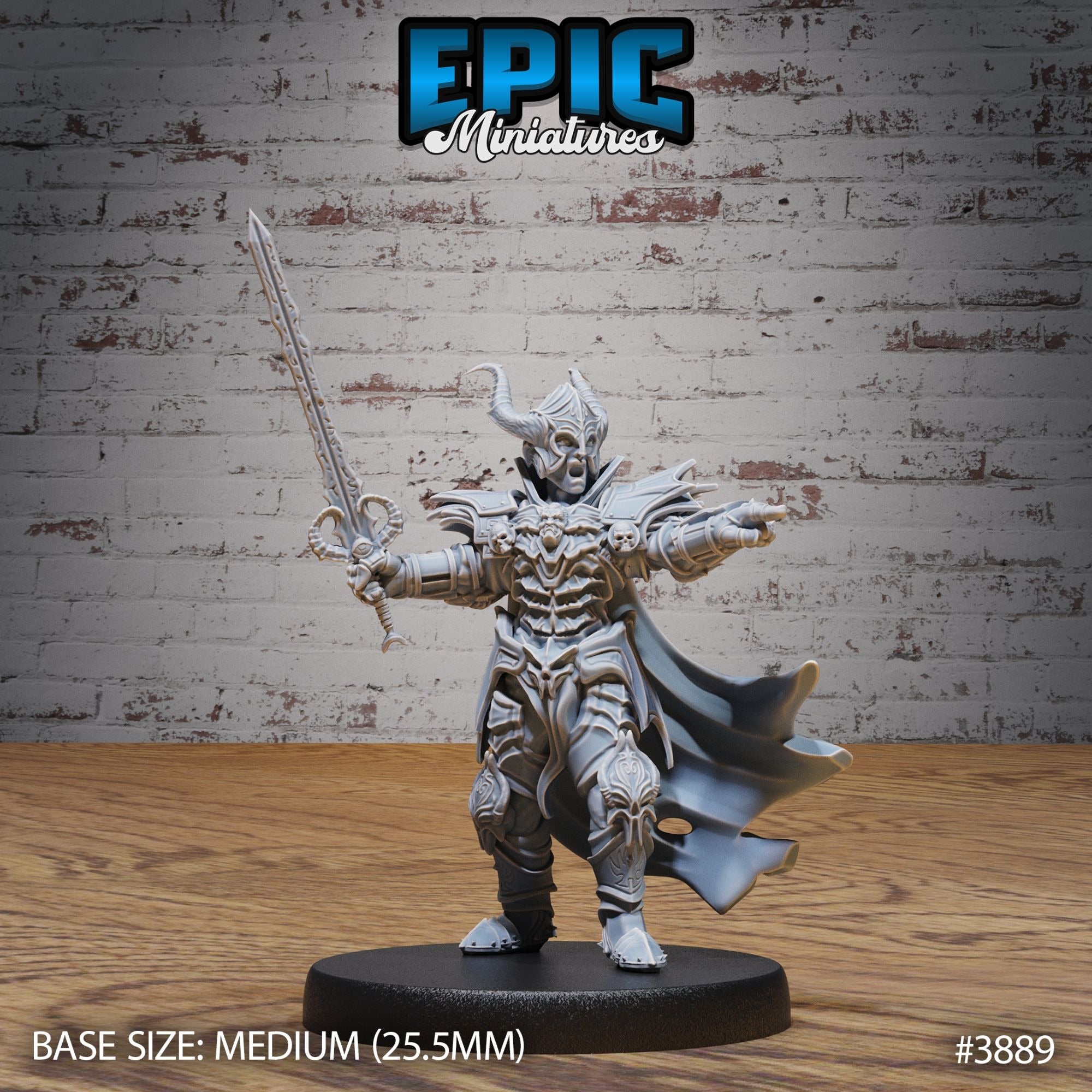 Black Guard Knight - 3d Printed by Epic Miniatures